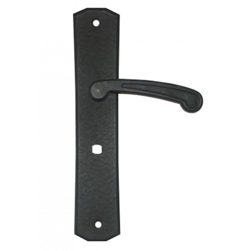KIYOE Manija de puerta con palanca antigua Placa de caño de hierro negro