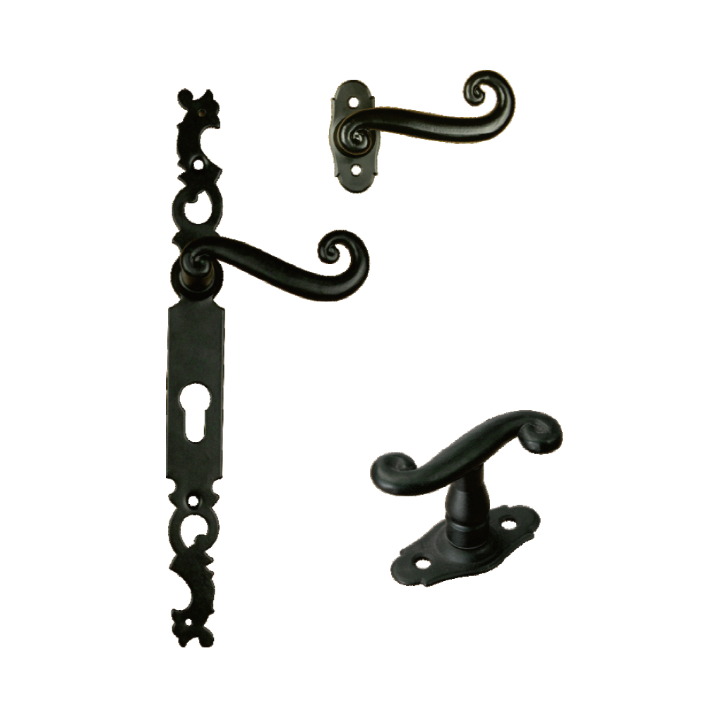 Tirador de puerta negro COQ Perilla de puerta de entrada antigua Herraje